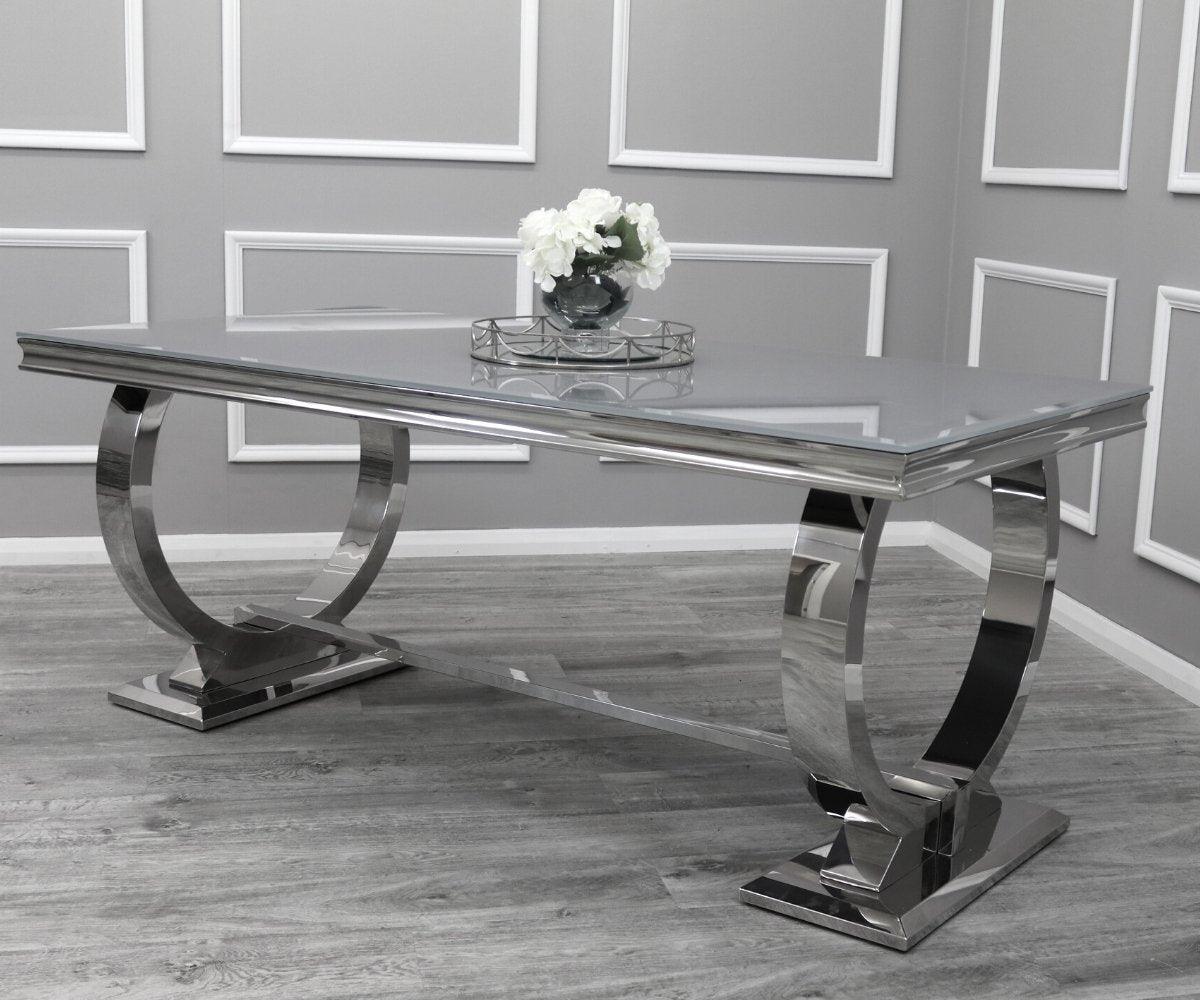 Coloured glass deals dining table