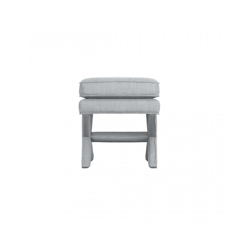 Manhattan Designs Rhode Light Grey Linen Stool