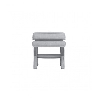 Manhattan Designs Rhode Light Grey Linen Stool