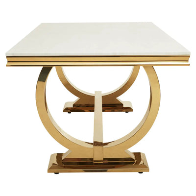 Arianna 200cm Marble & GOLD Legs Dining Table