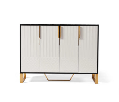 Amal Black, White & Gold Premium Ribbed Sideboard