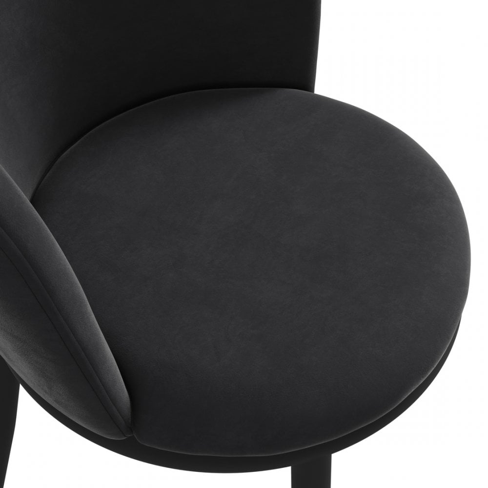 Nova Black Velvet Set of 2 Dining Chairs