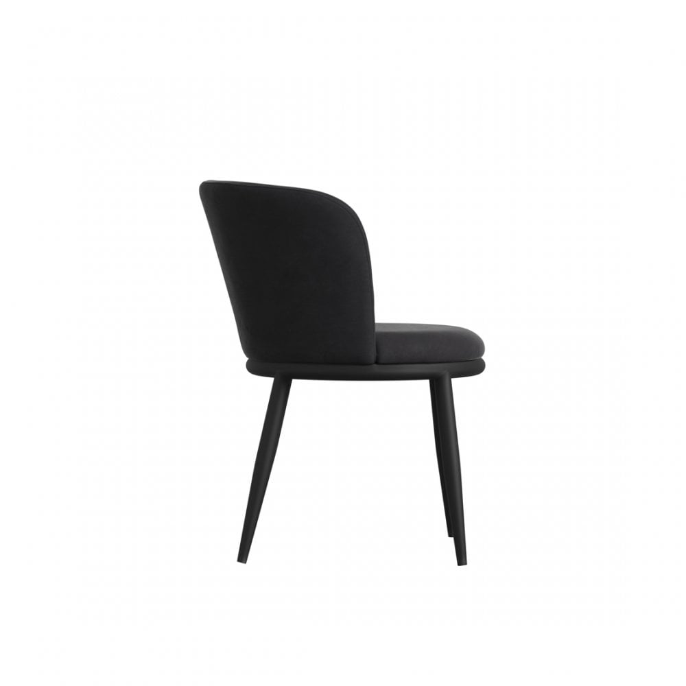 Nova Black Velvet Set of 2 Dining Chairs