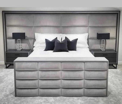 The Montreal Luxury Wide Panel Velvet TV Bed