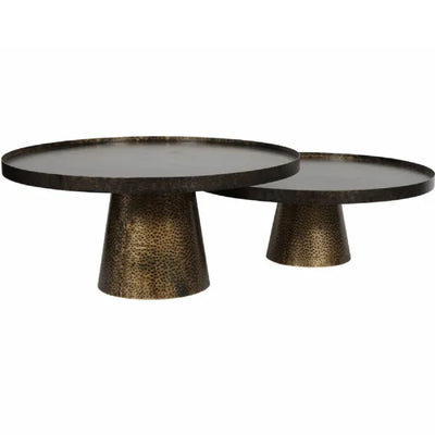 Libra Interiors Sandbanks Coffee Table Set of 2 – Rustic Antique Gold