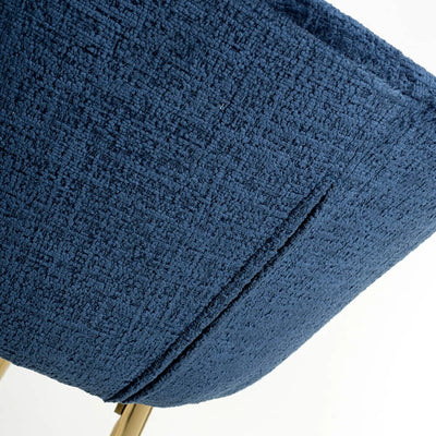 Viscose Luxury Blue & Gold Linen Fabric Bar Stool Gold Legs