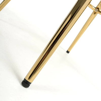 Viscose Luxury Black & Gold Plush Velvet Bar Stool Gold Legs