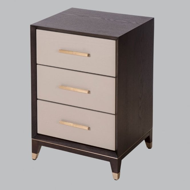 Cairo Ceramic Grey & Chocolate Bedside Table