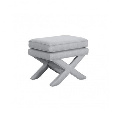 Manhattan Designs Rhode Light Grey Linen Stool