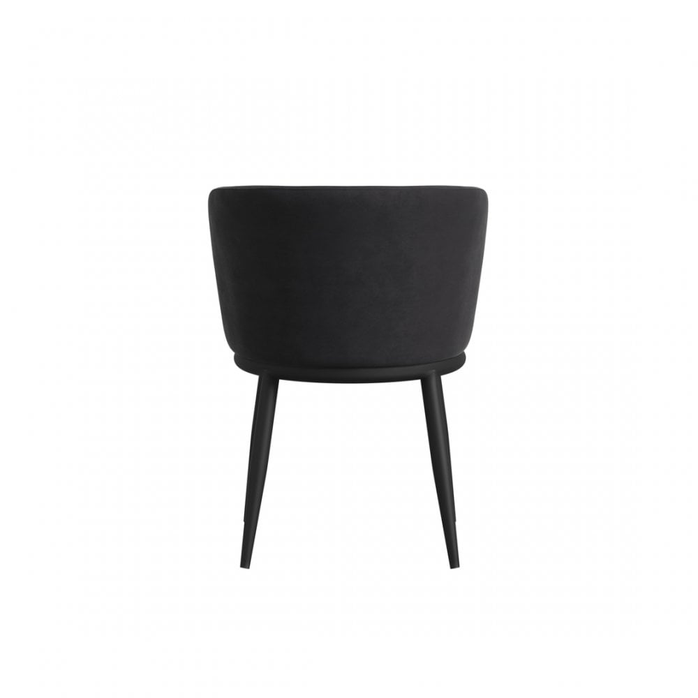 Nova Black Velvet Set of 2 Dining Chairs