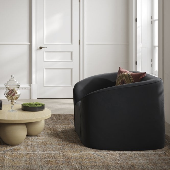 Manhattan Designs Zuma Black Velvet Accent Armchair