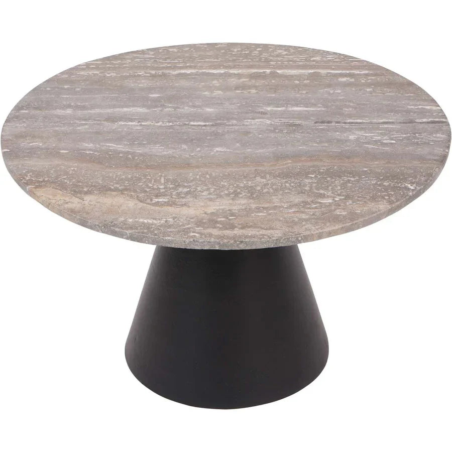 Libra Interiors Clifton II Coffee Table in Charcoal Black and Travertine – Small