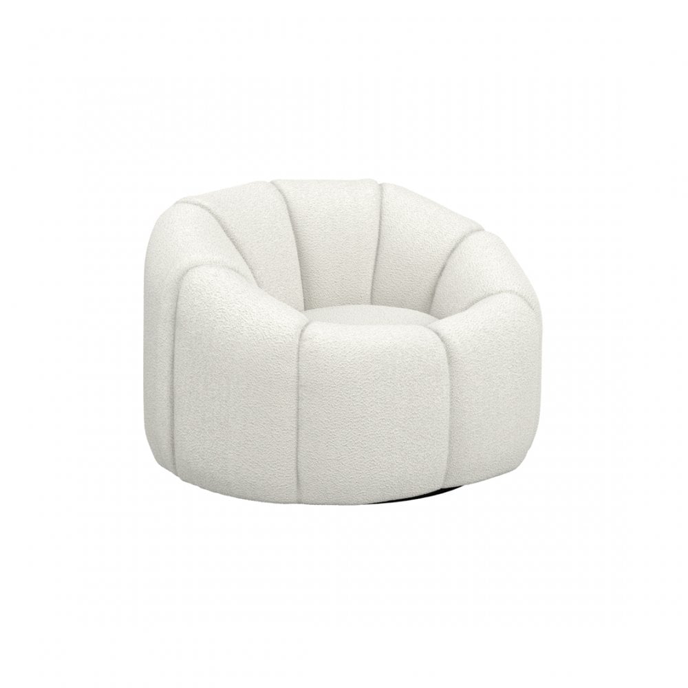 Manhattan Designs Nao Ivory Bouclé Swivel Chair