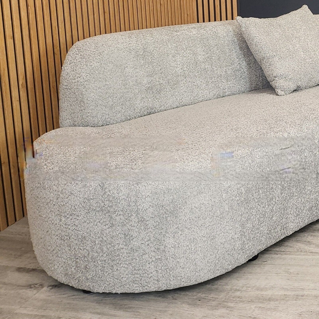 The Wave Silver Grey Boucle Premium Sofa Silver Grey Boucle Fabric