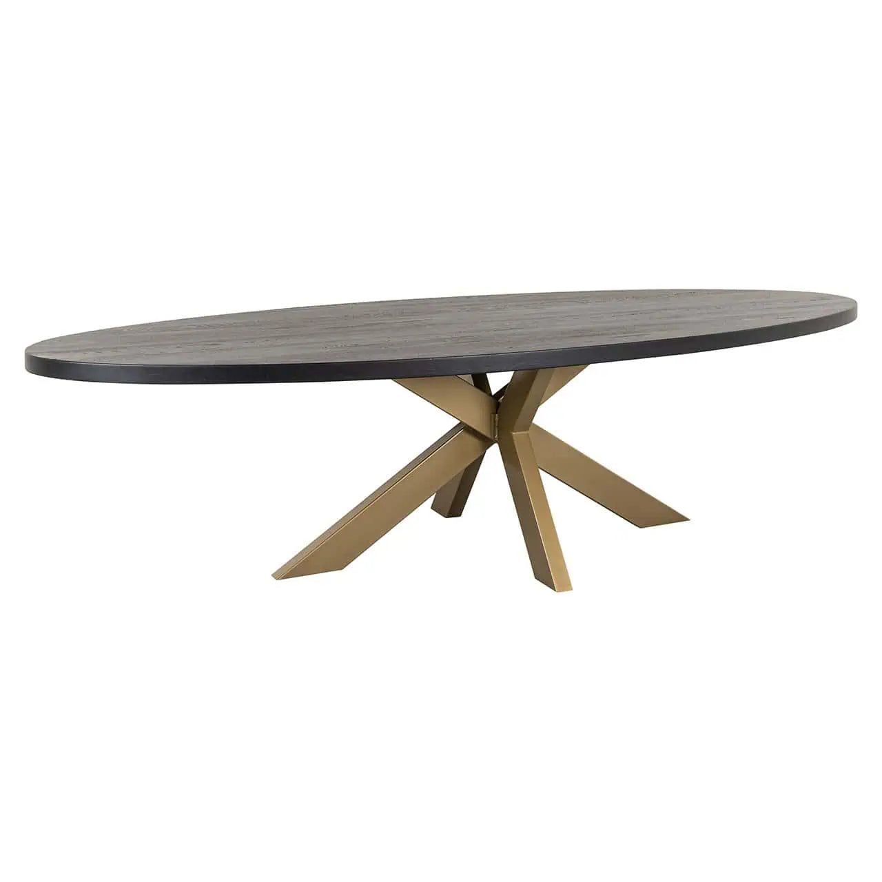 Watson Black Oak/Gold 235cm Spider Leg Dining Table