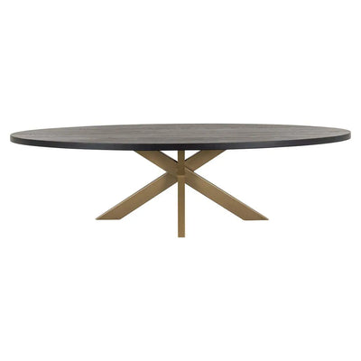 Watson Black Oak/Gold 235cm Spider Leg Dining Table