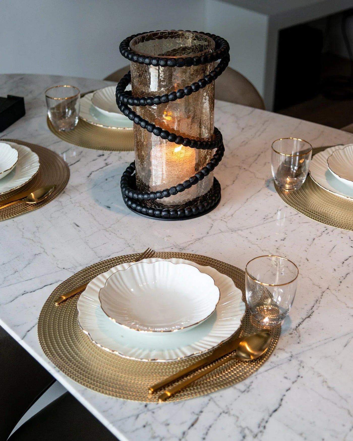 Richmond Interiors Trocadero 220cm White Ceramic Marble Dining Table