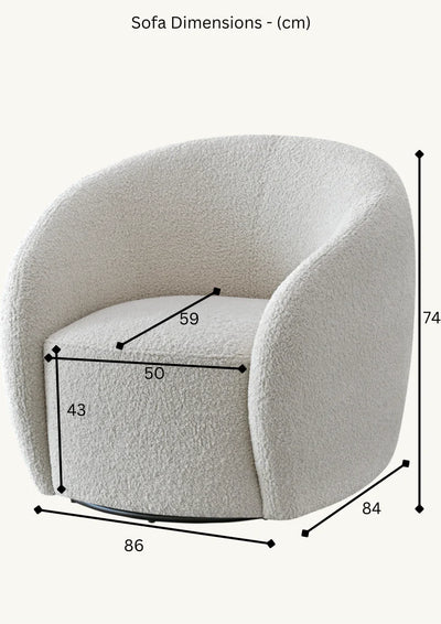 The Wave Boucle Premium Accent Chair Koala Teddy Boucle Fabric