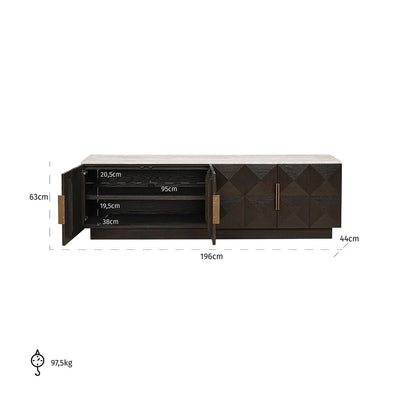 Richmond Interiors Claremont Brown 4 Door TV Unit