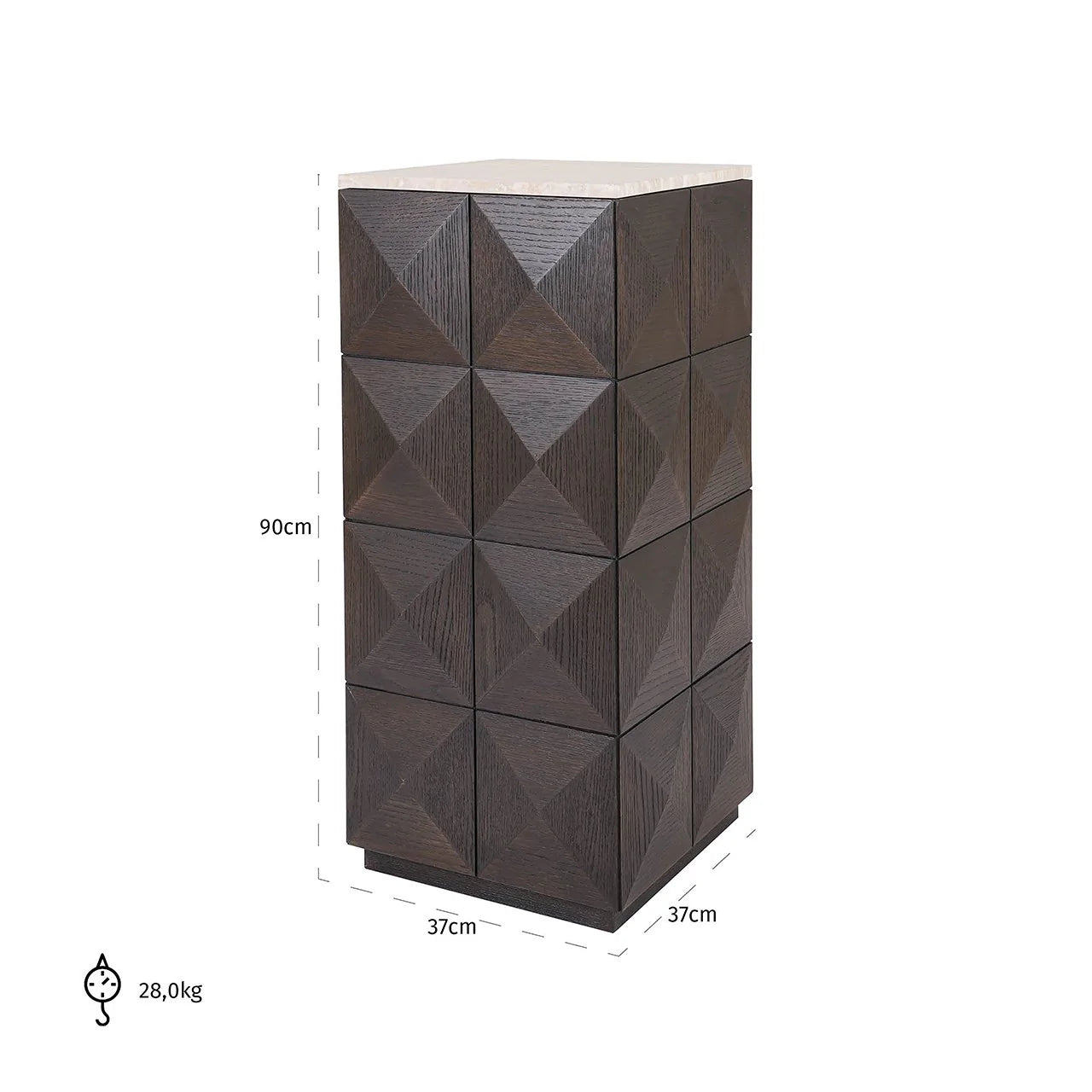 Richmond Interiors Claremont Brown Column Pedestal