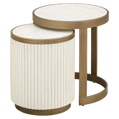 Richmond Interiors Tivoli Small White Nest Of Circular Side Tables Set of 2