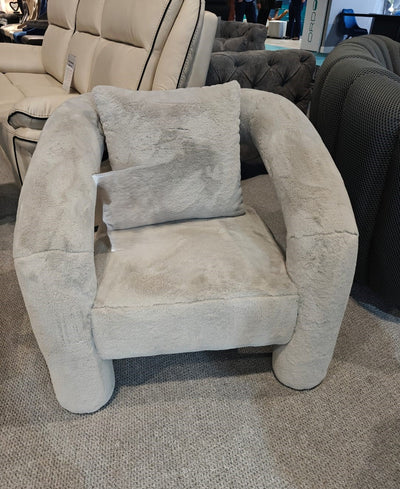 Angel Grey Boucle Velvet Dining Chair