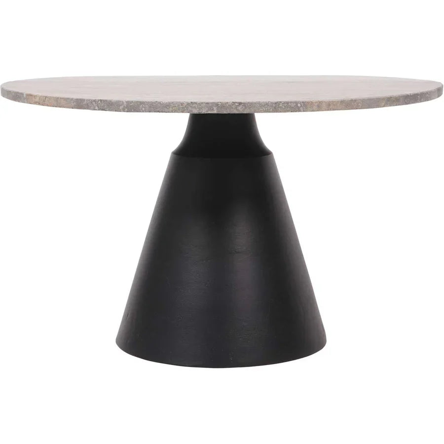 Libra Interiors Clifton II Coffee Table in Charcoal Black and Travertine – Small