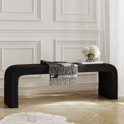 Manhattan Designs Ren Black Boucle Bench - PRE ORDER FOR JAN 2025