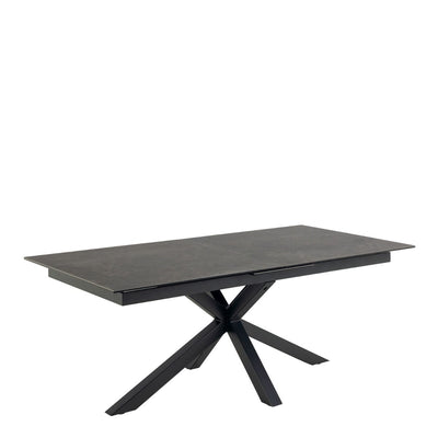 Phoenix 200-240cm Black Ceramic Marble Extending Table