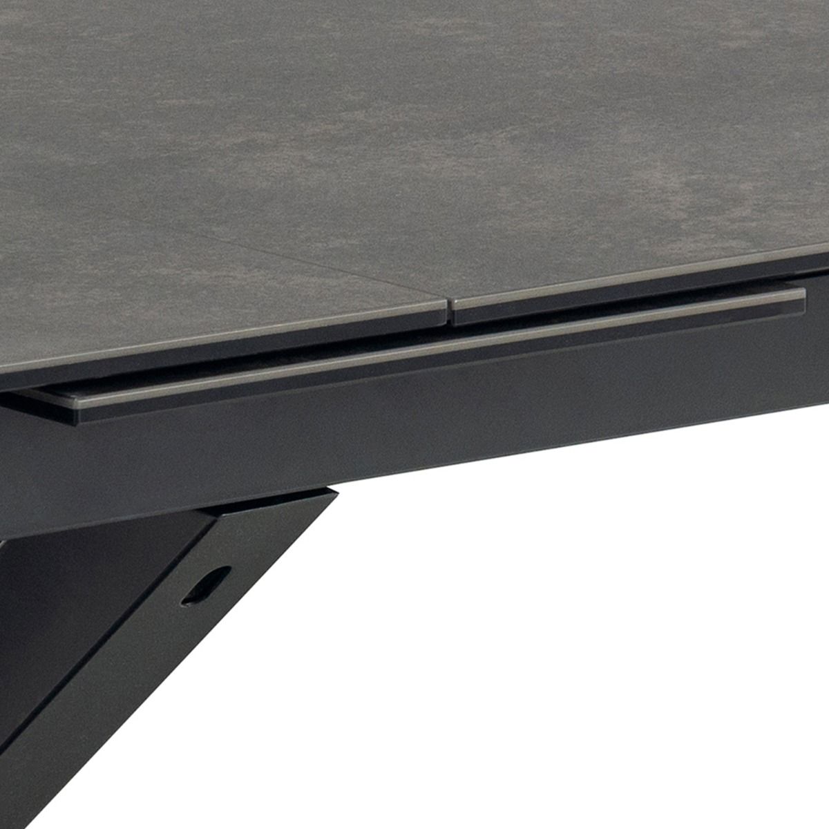 Phoenix 200-240cm Black Ceramic Marble Extending Table