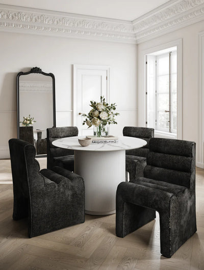 Manhattan Designs Nami Black Velvet Chenille Dining Chair