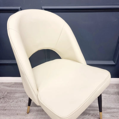 Astra Cream PU Leather Dining Chair