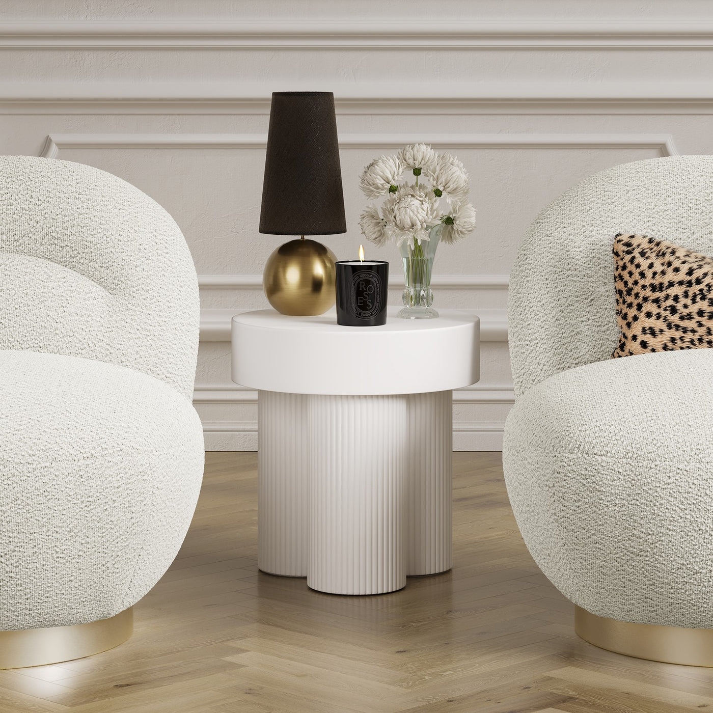 Manhattan Designs Astrid White Side End Table