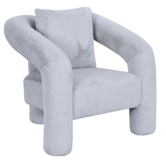 Angel Grey Boucle Velvet Dining Chair