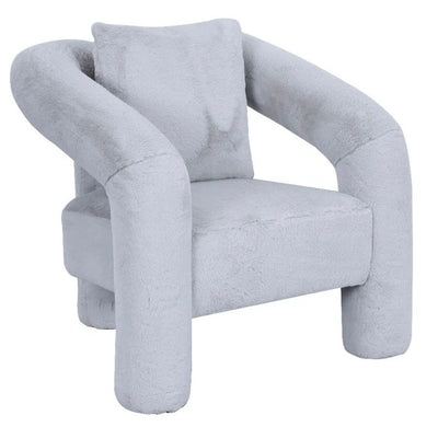 Angel Grey Boucle Velvet Dining Chair