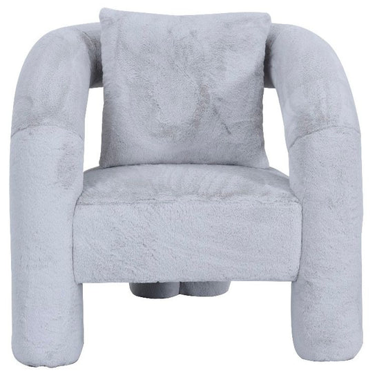 Angel Grey Boucle Velvet Dining Chair