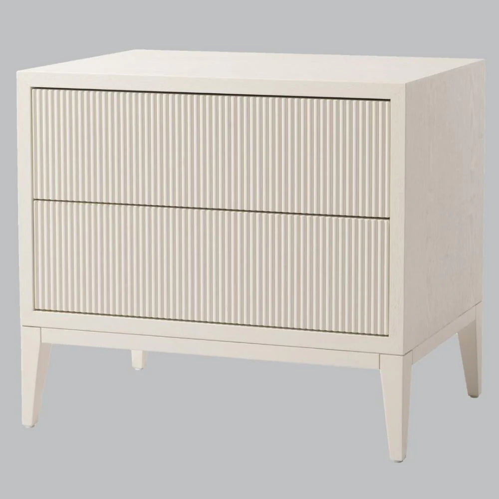 Aster White Finish Wide Bedside Table