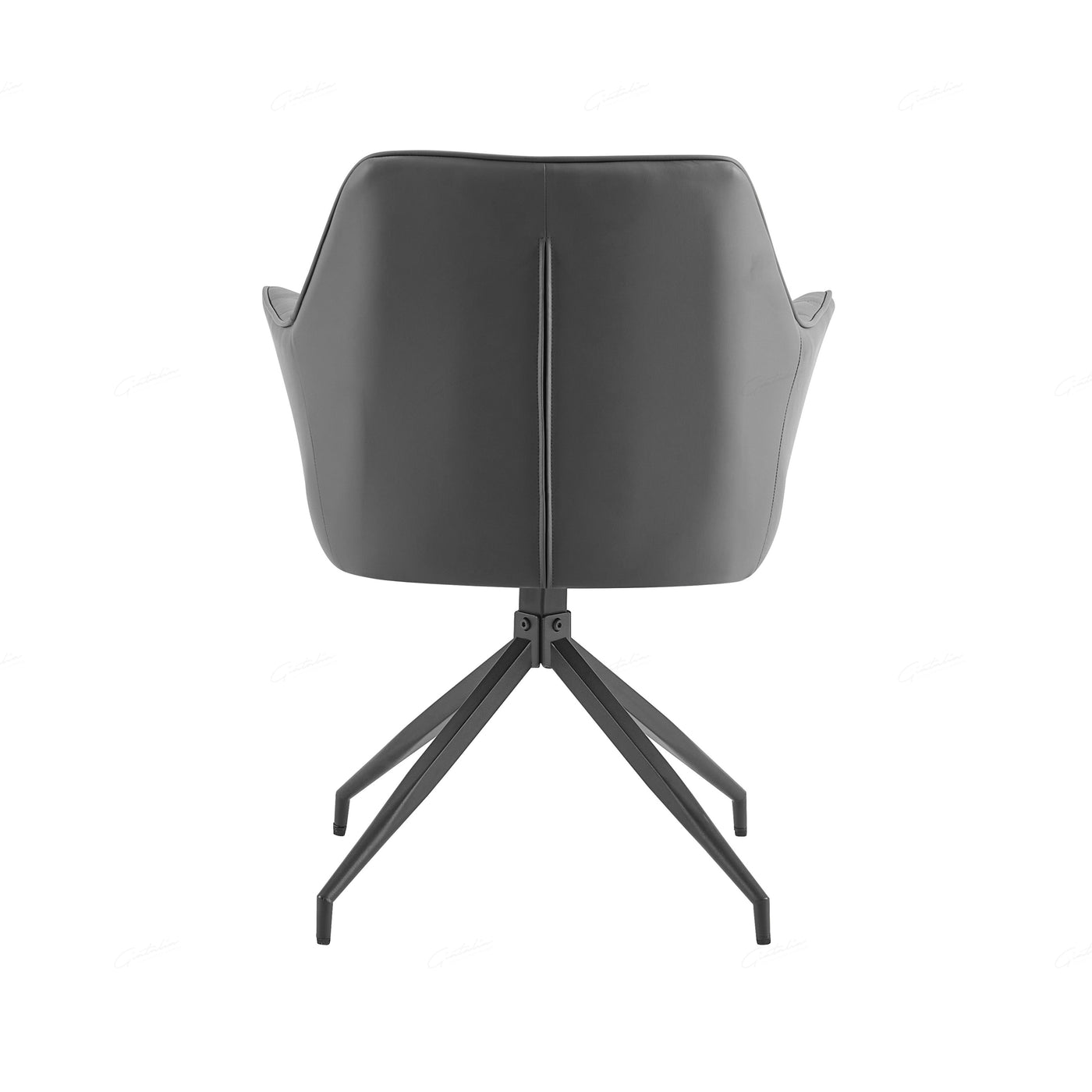 Azure PU Leather Swivel Dining Chairs With Black Metal Base - Pairs - 2 Colours