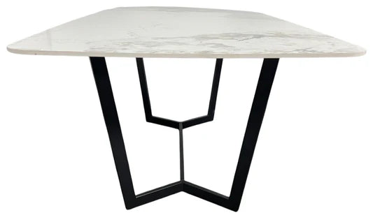 Lucien 150cm White Grey Dining Table With Black Legs