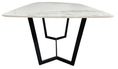 Lucien 180cm White Grey Dining Table With Black Legs