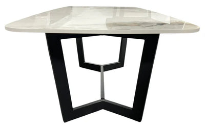 Lucien 150cm White Grey Dining Table With Black Legs