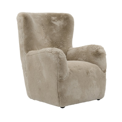 Manhattan Designs Bear Coyote Fur Fabric Accent Chair