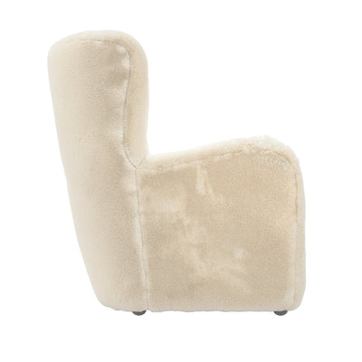 Manhattan Designs Bear Dawn Cream Fur Fabric Accent Chair