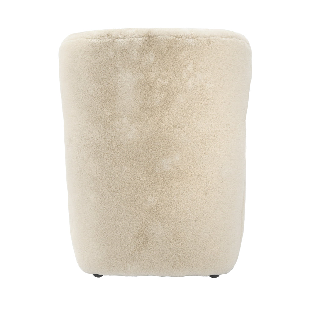 Manhattan Designs Bear Dawn Cream Fur Fabric Accent Chair