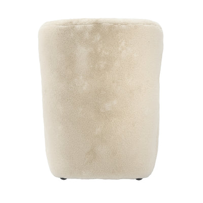 Manhattan Designs Bear Dawn Cream Fur Fabric Accent Chair