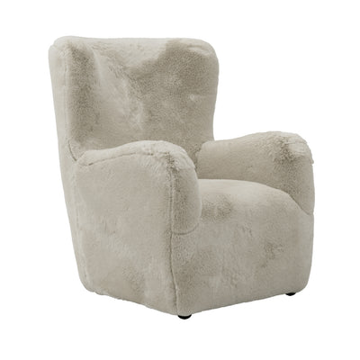 Manhattan Designs Bear Wolf Grey Fur Fabric Accent Chair