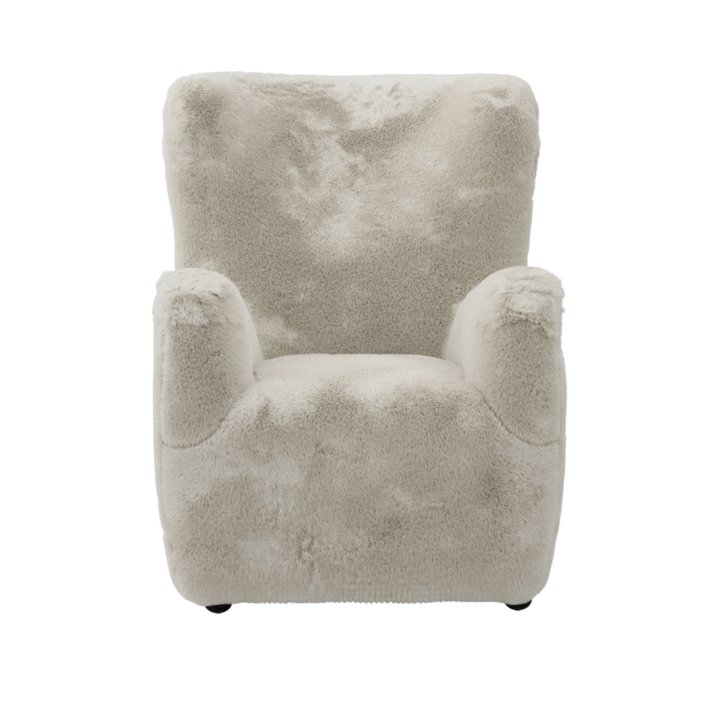 Manhattan Designs Bear Wolf Grey Fur Fabric Accent Chair