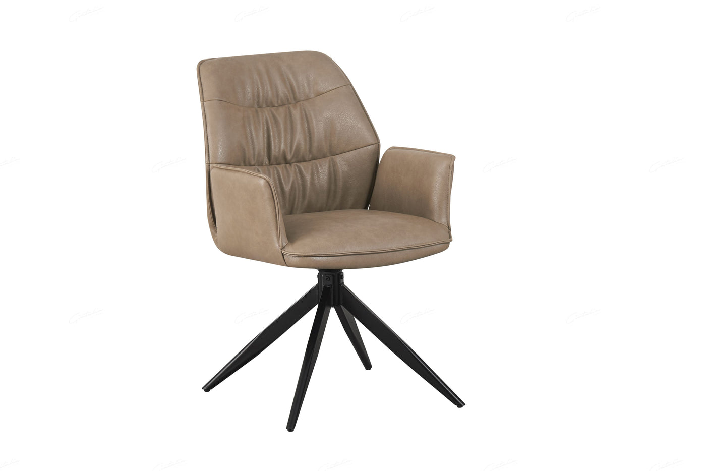 Berlish PU Leather Swivel Dining Chairs With Black Metal Base - Pairs - 2 Colours