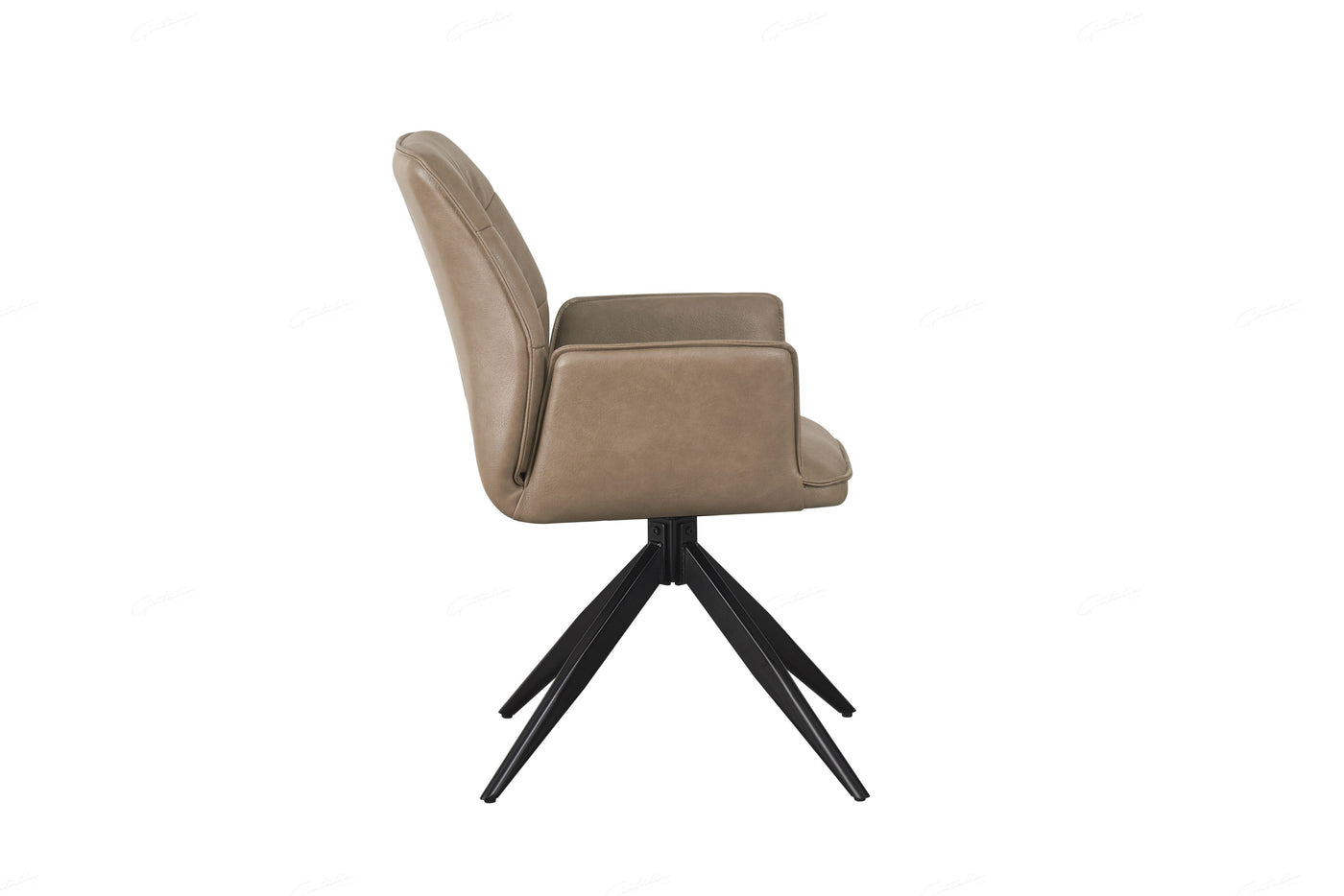 Berlish PU Leather Swivel Dining Chairs With Black Metal Base - Pairs - 2 Colours