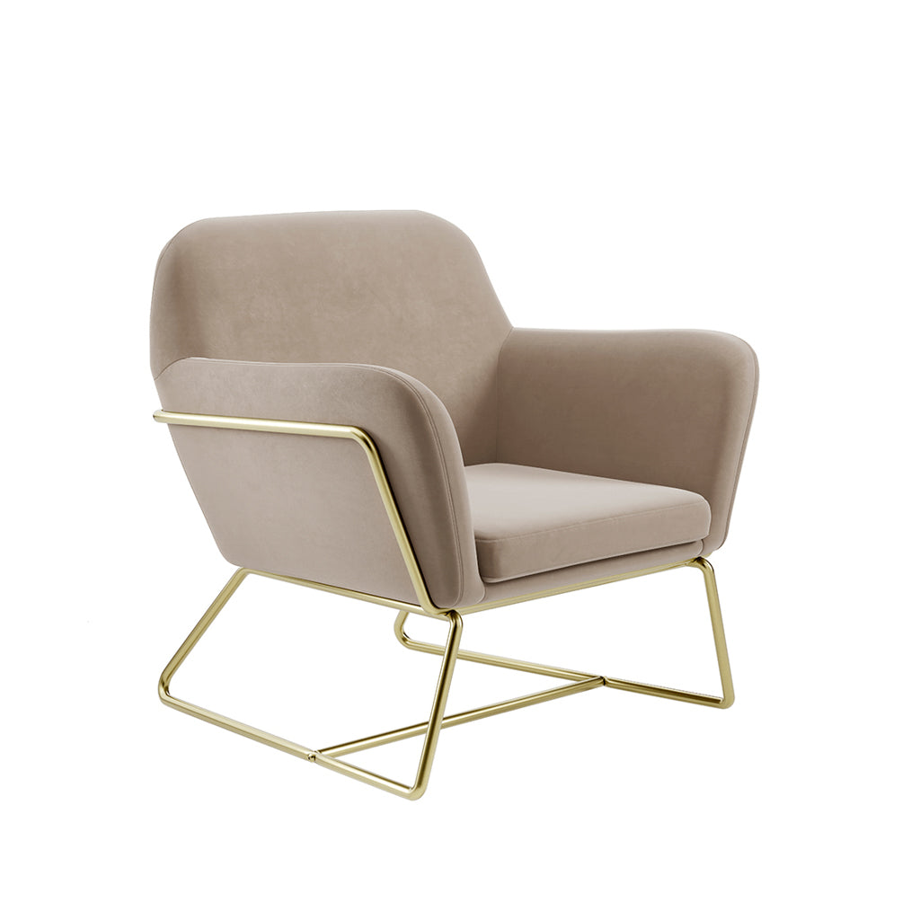 Madison Designs Marco Beige & Gold Accent Chair